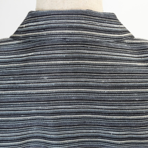 Worthington textured pattern neutral horizontal stripe pearl look buttons 10 - Picture 6 of 16